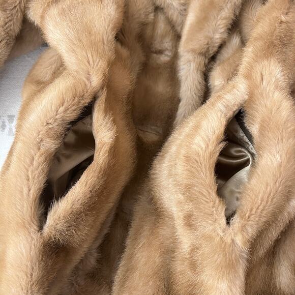 Vintage Mincara Russel Taylor Tan Faux Fur Coat Jacket Old Money Quiet Luxury - Picture 12 of 12
